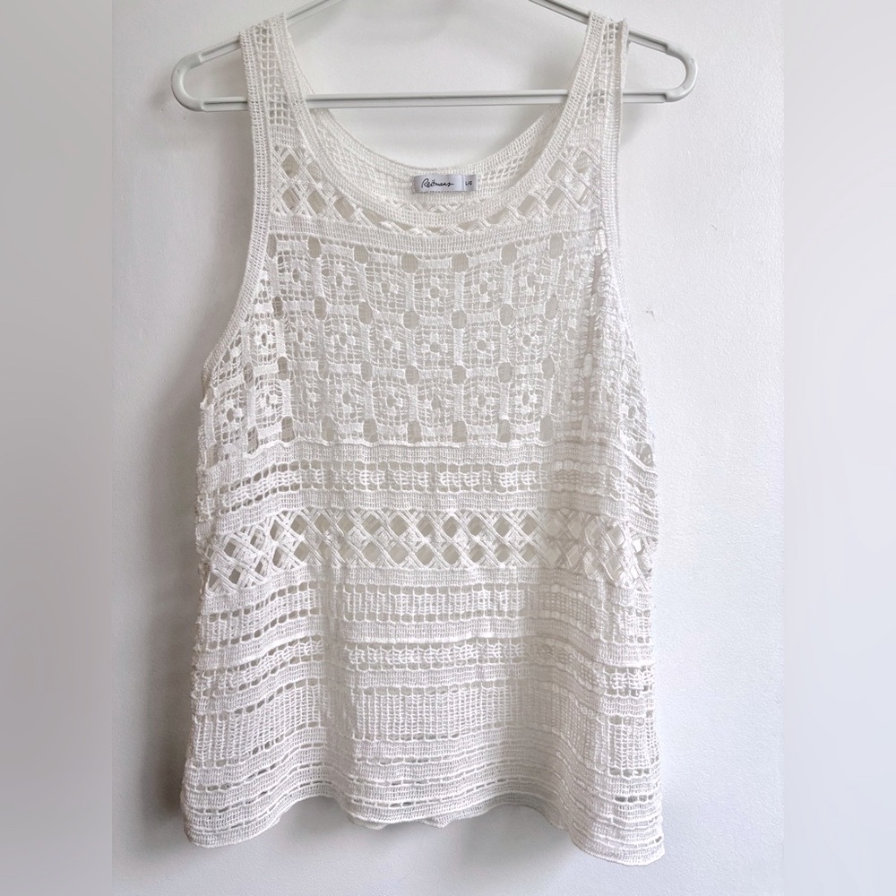 Reitmans White Crochet Tank Top